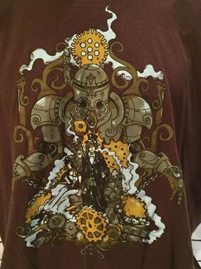 Shirt Woot Humor - Robot Chained to Throne Time Travel Machine Man Sprockets 3XL